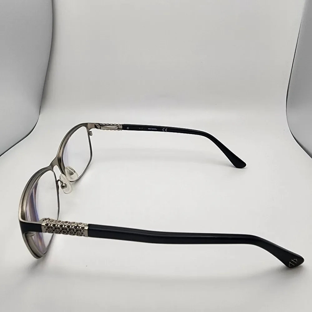 Harley Davidson Black & Silver Prescription Glasses Frames & Case